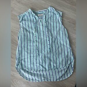 Vineyard Vines Sleeveless Blouse Wmns Sm Cotton Linen Coastal Cottagecore preppy